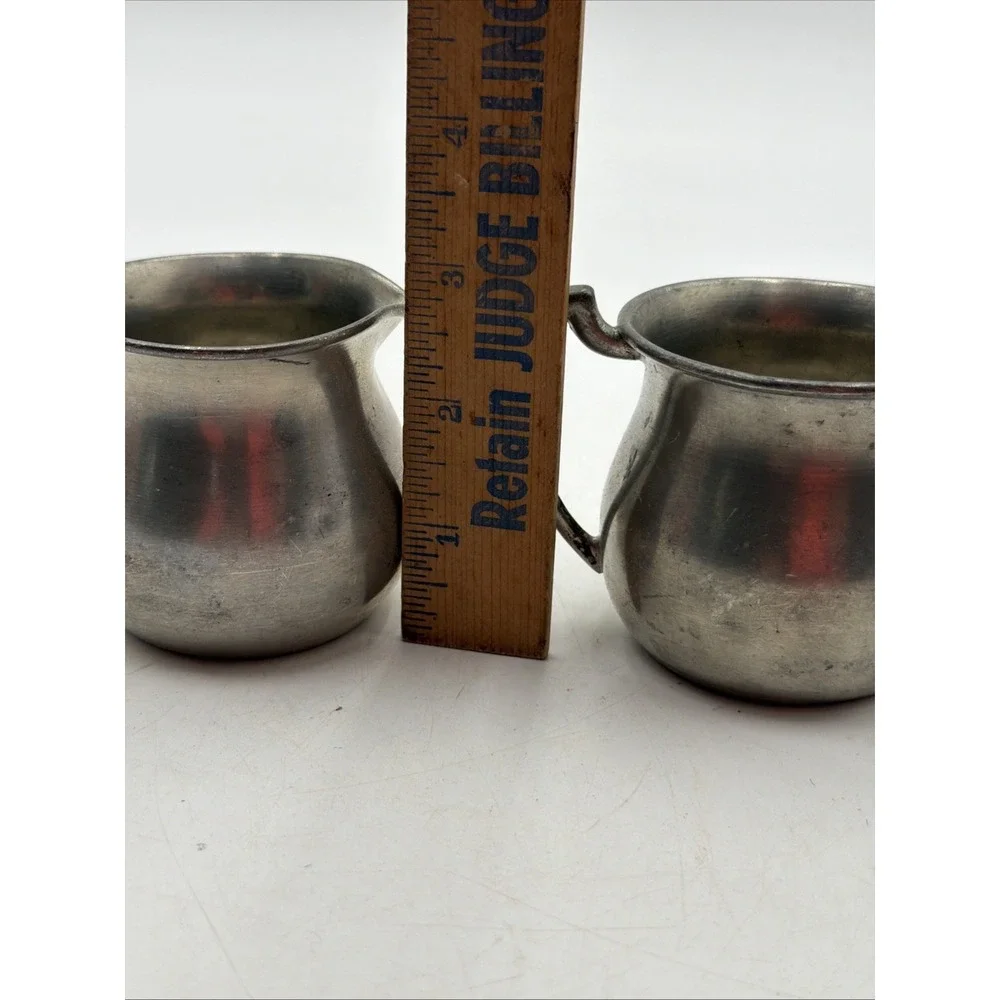 Antique/Vintage Old English Genuine Pewter Creamer and Sugar Bowl